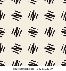 Vector seamless pattern with hand-drawn dashes.Modern stylish texture