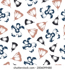 Vector seamless pattern with hand-drawn flowers on white background for wrapping paper, notebooks, textile, tile, clothes.