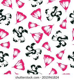 Vector seamless pattern with hand-drawn flowers on white background for wrapping paper, notebooks, textile, tile, clothes.