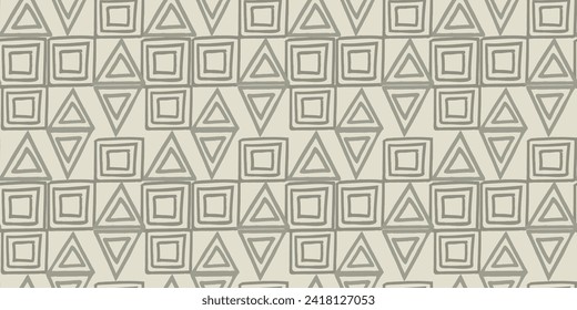 Vector seamless pattern with hand-drawn geometric shapes. For printing, packaging, textiles, wallpaper, banner