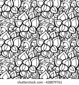 vector seamless pattern of hand-drawn scrollwork