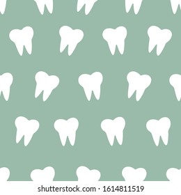 Vector seamless pattern in a hand-drawn style. Teeth. Minimalism