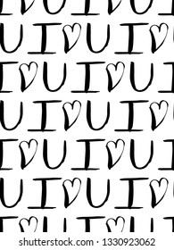 vector seamless pattern of handlettering for valentine s day i love you