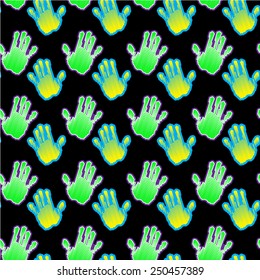 Vector seamless pattern with hands. Can be used for, wallpaper, pattern fills, web page background, surface textures.