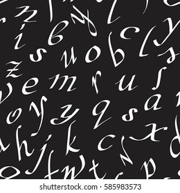 Vector seamless pattern with handwritten letters. 
