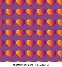 Vector seamless pattern Happy Valentine's Day. Small heart on an isolated purple background. Vector illustration for greeting card or poster.