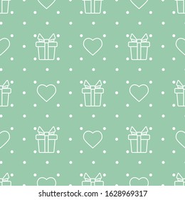 Vector seamless pattern Happy Valentine's Day Birthday, Wedding, Mother's day Father's day Heart Gift Romantic background Romance Feelings Love Relationship concept Design for packaging, fabric, print