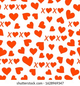 Vector seamless pattern Happy Valentine's Day, Birthday, Wedding, Mother's day Hearts,  Romantic background. Wedding, romance, feelings, love. Relationship concept. Design for packaging, fabric, print