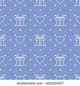 Vector seamless pattern Happy Valentine's Day Birthday, Wedding, Mother's day Father's day Heart Gift Romantic background Romance Feelings Love Relationship concept Design for packaging, fabric, print