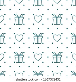 Vector seamless pattern Happy Valentine's Day Birthday, Wedding, Mother's day Father's day Heart Gift Romantic background Romance Feelings Love Relationship concept Design for packaging, fabric, print