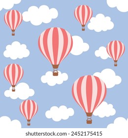 Vector seamless pattern Happy Valentine's Day Pattern. cute clouds drops hearts romantic and lovely seamless vector pattern background illustration.
