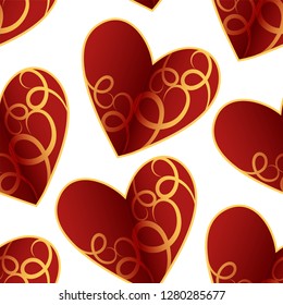 vector seamless pattern with heart.
