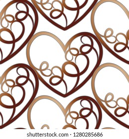 vector seamless pattern with heart.