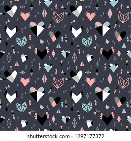 Vector seamless pattern with heart