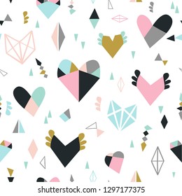 Vector seamless pattern with heart