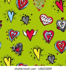 vector seamless pattern of heart