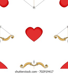 Vector seamless  pattern with heart, bow and arrow to the Valentine's Day