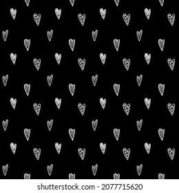 Vector seamless pattern. Heart shape. Many hearts in graphic repetitive ornament. Love surface pattern design. Template for social media post, background, print on fabric or paper.
