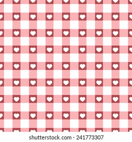 Vector seamless pattern with heart in square. EPS 10