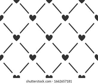 Vector seamless pattern with hearts