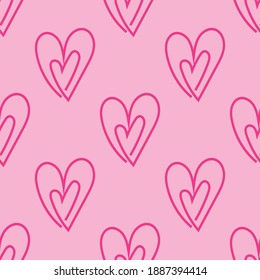 vector seamless pattern with hearts