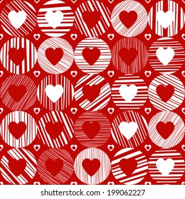  Vector seamless pattern with hearts.