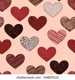Vector seamless Pattern with hearts