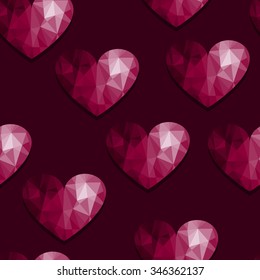 Vector Seamless Pattern with Hearts