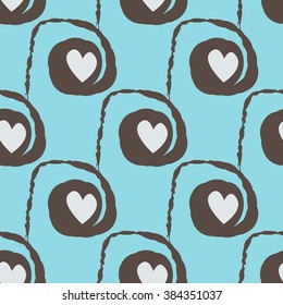 Vector seamless  pattern with hearts.
