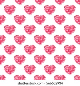 Vector seamless pattern with hearts