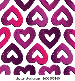 Vector seamless pattern with hearts. Abstract background for Valentine's Day.