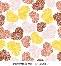 Vector seamless pattern with hearts. Abstract background for Valentine's Day. Fashion grunge style.