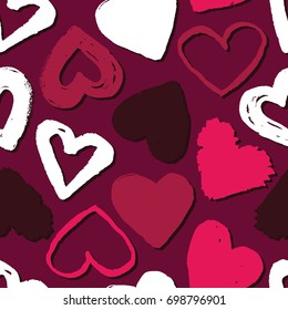 Vector seamless pattern with hearts. Abstract background for Valentine's Day.