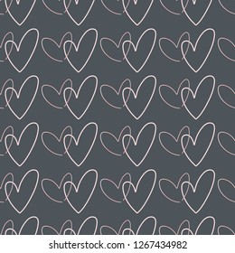 Vector seamless pattern of hearts background. Endless illustration texture can be used for wallpaper, pattern fills, web page, background, surface textures, invitation card, fabric.