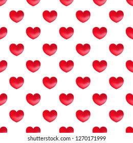 Vector seamless pattern with hearts. Hearts background for Valentines card design.  