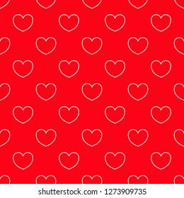 Vector seamless pattern with hearts. Hearts background for Valentines card design.  