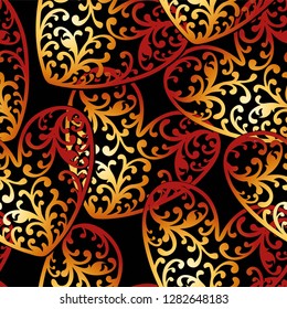 Vector seamless pattern of hearts background. Endless illustration can be used for wallpaper, pattern fills, web page, background, surface textures, invitation card, fabric