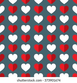 Vector seamless pattern with hearts can be used for wallpaper, cover fills, web page background, surface textures. Vector linen texture. Vector pattern geometric. Vector background.