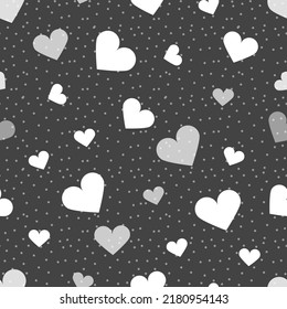 Vector seamless pattern with hearts. Cute design for fabric, wrapping, wallpaper for Valentine's Day.