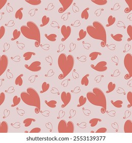 Vetor padrão sem emenda com corações. Design bonito para tecido, envoltório, papel de parede para o Dia dos Namorados.
