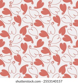 Vector seamless pattern with hearts. Cute design for fabric, wrapping, wallpaper for Valentine's Day.