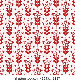 Vector seamless pattern with hearts. Cute design for fabric, wrapping, wallpaper for Valentine's Day.