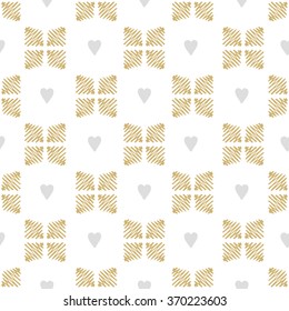 Vector seamless pattern hearts. The doodle style.