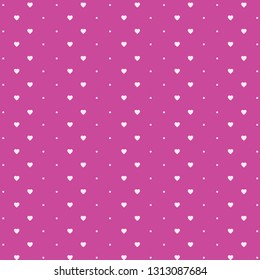 Vector seamless pattern with hearts and dots, romantic wallpaper, background for mother's day or valentine's day, 8th march