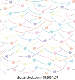 Vector seamless pattern with hearts for Easter design. Backgrounds for greeting cards, certificates, decoration  and packaging