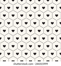  Vector seamless pattern with hearts. Geometric repeating texture. Simple stylish texture for St. Valentines day