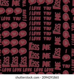 vector seamless pattern of hearts and gifts with congratulations declaration of love on Valentine's Day 14 February. Background for invitations, wallpaper, wrapping paper and scrapbooking - Powered by Shutterstock - Get 15% off with code: PIKWIZARD15