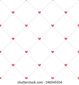 Vector seamless pattern with hearts. Holiday repeating texture for St. Valentine's Day. Simple stylish background