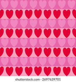 Vector seamless pattern with hearts. Holiday repeating texture. Simple background.Valentine's Day.