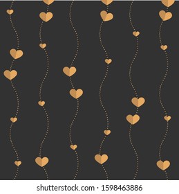 Vector seamless pattern with hearts. Vector illustration. Happy Valentine's Day.